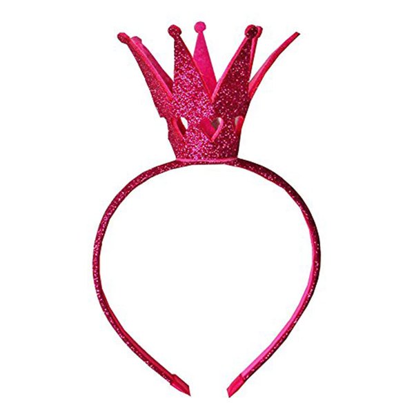 Ever Fairy Girls Shiny Crown Hairband Princess Girl Crown Headband Wedding (Pink)