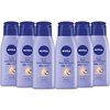 NIVEA Shea Nourish Body Lotion, Dry Skin Lotion with Shea Butter, Pack of 6, 2.5 Fl Oz Travel Size Toiletries