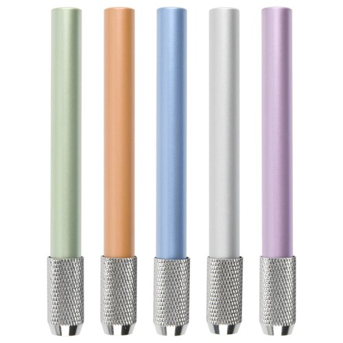 Cosmos 5 Pcs Pencil Extender Holder Art Writing Pencils Lengthener Tool Pen Holder Lengthener, Assorted Colors, Metal Handle