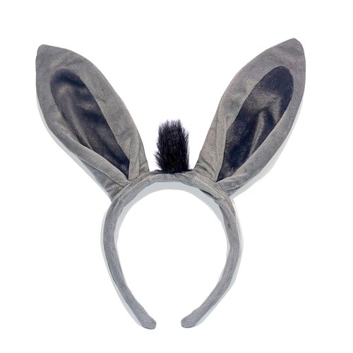 Yomglyxn Donkey Ears Headband, Donkey Costume Donkey Headband, Plush Animal Ears Hairband for Adult Halloween Costume Accessories Birthday Animal Party Cosplay Dress up
