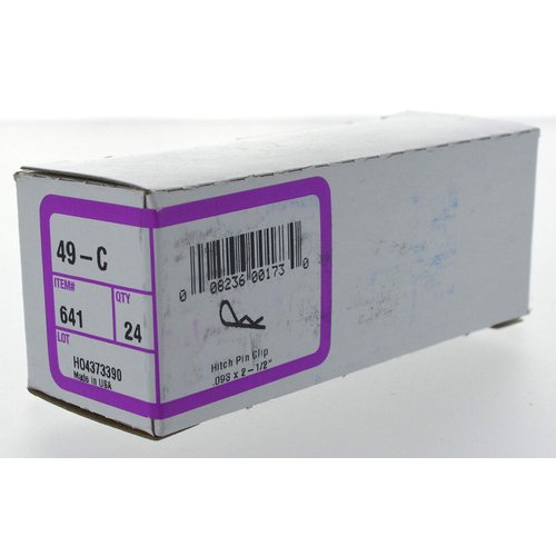 Hillman 641 Hitch Pin Clip, .093 x 2 1/2-Inch, 24-Pack , Zinc