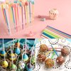 Lollipop Sticks, 6 Inch Paper Cake Pop Sticks Reusable Plastic Cake Lollipop Stick for Candy Chocolate Cookie (Multicolor, 200 Pcs)