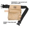 Custom LeathercraftIP489X Suede Tool Bag & Poly Web Belt, 3 Pocket , Tan