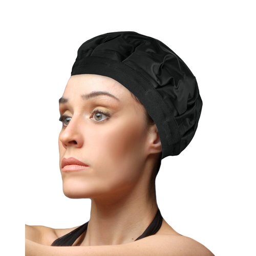 Tifara Beauty Deep Conditioning Cordless Heat Cap for Spa Care at Home, Gel Thermal Technology for Scalp Treatment, Natrual Hair Steamer Gel Cap, Black
