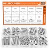 HELIFOUNER 100 Pieces M6 x 10mm /12mm /16mm /20mm /25mm /30mm /35mm, Phillips Pan Head Machine Screws, Metric Screws Bolts Washers Nuts Kit, 304 Stainless Steel
