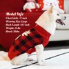 KYEESE Christmas Dog Sweater Reindeer with Leash Hole Dog Sweaters Red Buffalo Check Pet Sweater,L