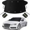 Sompaty Car Windshield Cover for Ice and Snow, Frost Guard Windshield Snow Cover, Performance Brake Kits with Side Mirrors Cover for Snow, Ice, UV Fits Most Cars, Trucks, Vans, SUVs, Black