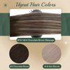 Ugeat Clip in Hair Extensions Human Hair Dark Brown Balayage Ash Brown 22 Inch Remy Human Hair Extensions Clip in Real Natural Hair Extensions 7pcs 120g(105g Hair+15g Clips)
