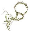 Floral Fall Adjustable Bridal Flower Garland Headband Flower Crown Hair Wreath Halo F-83 (Style 2 White)