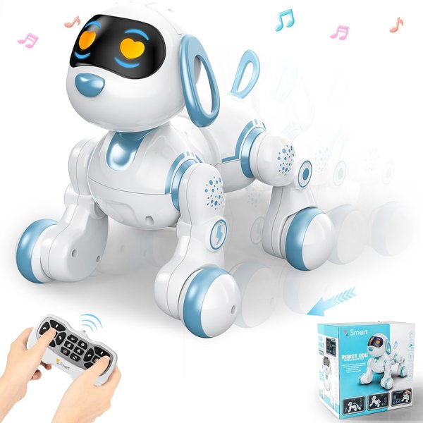 FUUY Robot Dog, Remote Control Dog Robot for Kids with Head Touch Sensing and Music Function, Programmable Interactive Robot Funny Toy Gift for Kid Age 3-7