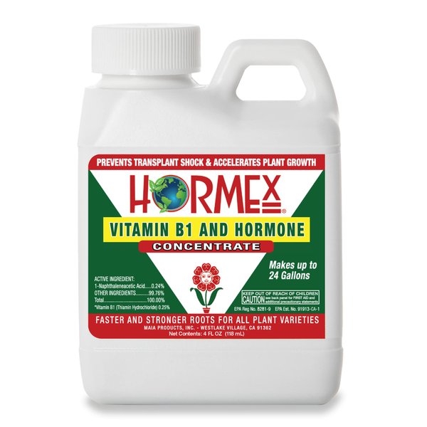 Hormex Vitamin B1 Rooting Hormone Concentrate - Rooting Hormone for Hydroponics, Aeroponics, Established Plants, Cuttings and More, Indoor and Outdoor Plant Growth Stimulator Concentrate - (4oz)
