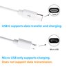 CERRXIAN 1m 2 in 1 USB 2.0 Type A to Micro USB and USB Type C Splitter Charging Cable,Multi USB Charging and Data Snyc Cable（White(c+m)