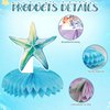 12Pcs Little Mermaid Party Decorations, Mermaid Birthday Honeycomb Decor Table Centerpieces Under the Sea Party Decorations, Ocean Themed Party Decors for Baby Shower Children Birthday Party Supplies