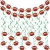 32 Pieces Football Party Decorations Includes 30 Pieces Hanging Swirls and 2 Pieces Football Banners Sports Football Theme Party Supplies for Kids Adults Office Bar Football Birthday Party Decor