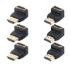 VCE HDMI 90 and 270 Degree Adapter 6-Pack, Right Angle HDMI Adapter Male to Female L-Shape Connector with 4K@60Hz, 3D for TV Stick, HDTV, PC