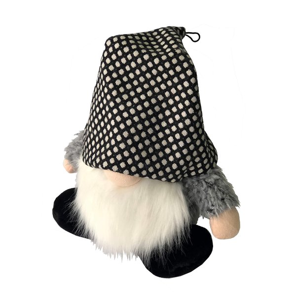 Petlou Durable Plush GNOME Dogs and Cats Toys with Multi-Squeak and Crinkle in Different Size (13 Inch BLK)