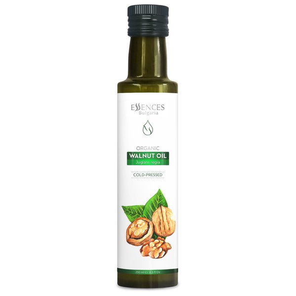 Essences Bulgaria Organic Walnut Oil 8.5 Fl Oz | 250ml | 100% Natural Cold-Pressed Oil | Extra Premium Quality | Excellent Taste | Dips | Salads | No Additives or Preservatives | Non-GMO | Vegan