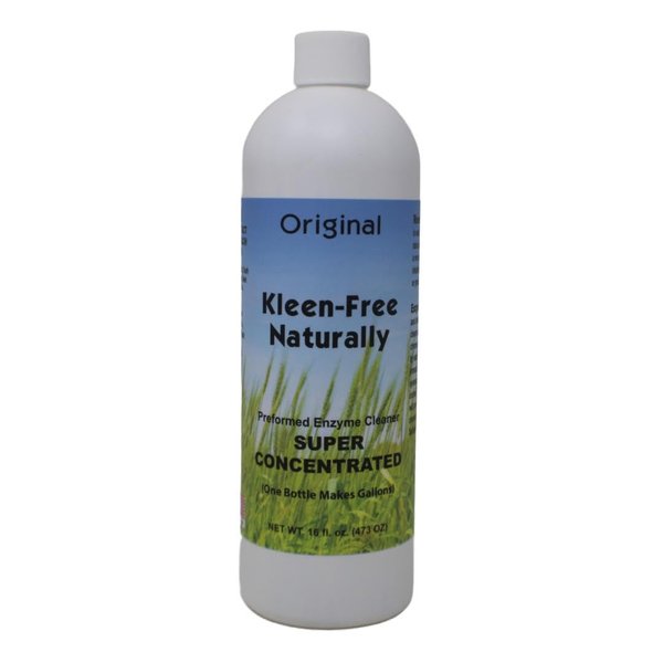 Kleen-Free Naturally Preformed Enzyme Cleaner, Enzyme Solution, Multi-Purpose Cleaner, Laundry Additive and More - Concentrate - Original Scent - 16oz