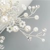 Yovic Crystal Bride Wedding Hair Comb Silver Bridal Headpieces Rhinestone Pearl Hair Pieces Bridesmaid Side Combs Hair Accessories for Women and Girls(Silver)