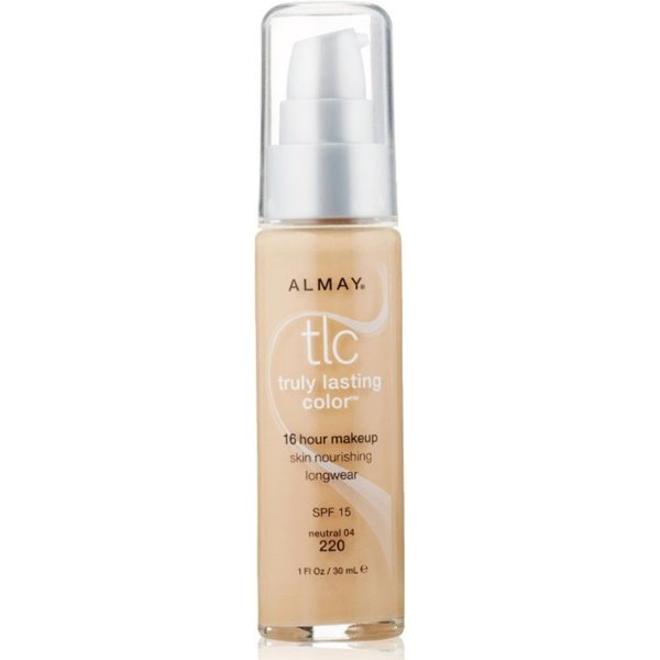 Almay Liquid Foundation, Truly Lasting Color, Long Wearing Natural Finish, Vitamin E and Lemon Extract, Hypoallergenic, Cruelty Free, Dermatologist Tested, 220 Neutral, 1 oz