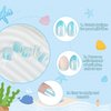 Kawyehu Kids Press on Nails Short Almond Children Fake Nails Artificial Nail Tips Adhesive Full Cover Short False Fingernails for Girls Kids Nail Decoration (Shine Ocean Party)