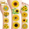 Sunflower Temporary Tattoos First Birthday Party Decorations Supplies Favors 96 PCS 8 Sheets Cute Fake Tattoo Stickers Party Games For Children Kids Boys Girls School Gifts Rewards Home Activity
