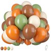 Sage Green and Orange Balloons, 12 Inch Green Brown Orange Balloons Olive Green Brown Beige Jungle Safari Wild Woodland Balloon for Birthday Wedding Baby Shower Party Decorations