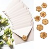 50pcs Hydrangea Wax Seal Stickers, Andotopee Floral Botanical Envelope Seal Stickers, Self-Adhesive Antique Gold Stickers Pre-Made from Real Sealing Wax, Great for Wedding Invitation, Gift Wrapping