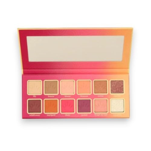 F.A.R.A.H Floral Talk Eyeshadow Palette with Built-In Mirror - Full 12 Color Palette - Complete Eyeshadow Kit