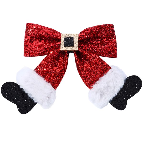 Christmas Hair Clip - Sparkly Sequin Big Bow Hair Clip Red Bow Hairpin Hair Bow Clip Glitter Bows Barrettes Christmas Hair Accessories for Girls Women Xmas Party Gifts