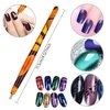 YECIRALA 8 Pcs Nail Art Cat Eye Magnet For Nails Cat Eye Gel Nail Polish Magnet Tools Set Cylindrical Flower Nail Magnet Nails Square Round Magnet Stick Cat Eye Design Double Ended Magnetic Pens