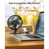 SLENPET 6 inch USB Desk Fan, 4 Speeds, Ultra-quiet, 90° Adjustment for Better Cooling, Portable Mini Powerful Desktop Table Fan, Small Personal Fan for Home Office, Metal Base, Black