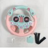 Yohencin Baby Steering Wheel Toy, Kids Steering Wheel for Car Backseat a Variety of Car Sound Effects to Develop Baby's Auditory Skills. (Pink)
