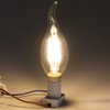 OPALRAY AC/DC 12V Low Voltage LED Candelabra Bulb, 2W 200Lm, Dimmable with DC Dimmer, Warm White Light, E12 Base, Clear Glass Flame Tip, 25W Incandescent Replacement, for 12 Volts Power, 3 Pack
