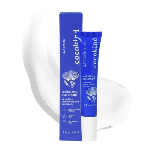Revitalizing Eye Cream by Cocokind, Depuff & Reduce Fine Lines and Wrinkles, Cream for Firmer and Brighter Looking Eye Area, Hydrating with a Cool Metal Applicator Tip, 0.5 Fl Oz