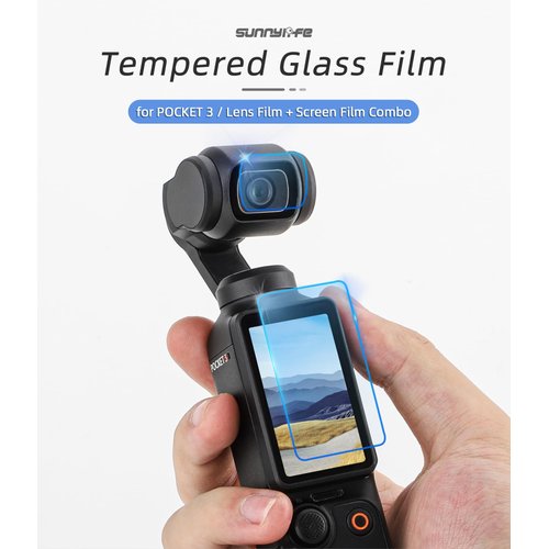 LIBOQIAO 2 Lens Protector + 2 LCD Screen Protector for DJI Osmo Pocket 3, DJI Pocket 3 OP3 Tempered Glass Film Accessories,Full Screen Protection,DJI Pocket 3 Accessories