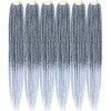 Mayloss 6 Packs/Lot (14/18/24/30) inch 1cm 20 Strands/Pack Thin 3X Box Braid Crochet Hair Extensionin Diameter 3X Synthetic Braid Hair Extensions Crochet Braids Hair Color(30Inch T1B/grey)