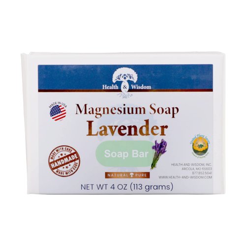 Health and Wisdom Magnesium Soap Bar - Bar Soap, Magnesium Body Wash, All Natural Soap Bar, Magnesium Bar, Magnesium Shower, Magnesium Oil, Bath Soap Bars, Lavender Soap Bars - Lavender, 4 Ounce