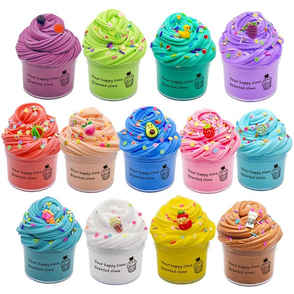 Sunool 13 Packs Butter Slime Kit,Non Sticky,Super Soft Sludge Toy,Birthday Gifts for Kids,DIY Butter Slime Party Favor for Girls & Boys