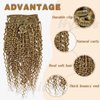 Hyssiet 16 Inch Curly Human Hair Clip in Extensions 7pcs with 16 Clips Healthy Wavy Clip Hair Extensions Real Human Hair 120g Light Brown Highlighted Bleach Blonde Soft Thick Curly Hair Extensions