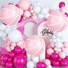 Pink and White Basketball Balloon Girl Basketball Birthday Party Decoration Sport Mylar Balloon Basketball Party Supplies