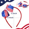 WRBAJIS 4th of July Bow Headband Independence Day Hair Bows Hair Band American Flag Patriotic Hair Accessories for Women Girls Party Favor (Red)