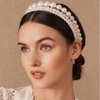 JWICOS 3Pcs White Faux Pearl Headbands Bridal Hair Hoop Hairbands Wedding Hair Accessories for Women and Girls