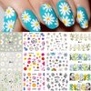 Daisy Nail Art Stickers Decals Daisy Water Transfer Summer Nail Art Decorations Little Daisies Flower Designs Stickers Tattoo Craft Manicure Tips Decoration 12 Sheets
