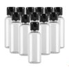 30PCS 15ml 0.51oz Empty Reusable Clear Plastic Sample Bottle With Black Flip Cap Travel Vial Jar Pot Container For Cosmetic Case Emollient Water Liquid Shower Gel Face Cream Emulsion Hand Lotion