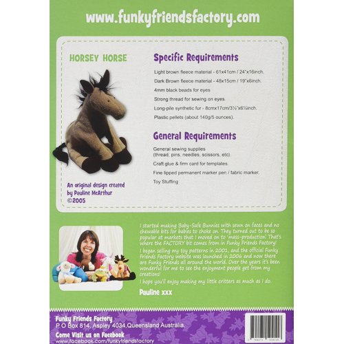 Funky Friends Factory Horse and Unicorn Sewing Pattern