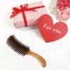 Boar Bristle Hair Brush [ Made in Japan ] 100% Natural Bristle Hair Brush for Styling, Separating, Shaping and Blow-Drying for Women and Men (Curved Handle)