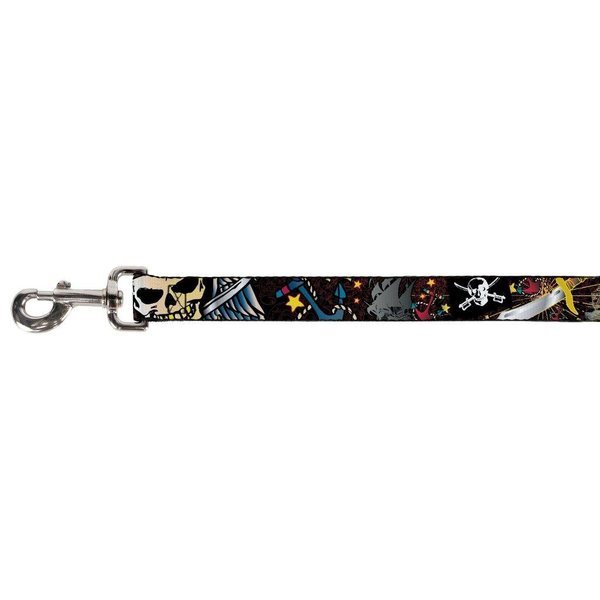 Buckle-Down Pet Leash - Dead Men Tell No Tales Black - 6 Feet Long - 1.5" Wide