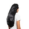 2 Pcs Hair Bonnets for Women Satin, Black Leopard Soft Elastic Band Silky Sleeping Cap Big Bonnets for Women Bonnet for Braids