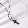 JISHGS Natural Wood Cross Pendant Necklace for Men Women Boy Girls ， Cross for Car Mirror Pendant,Wooden Cross Necklace Gift (Brown)